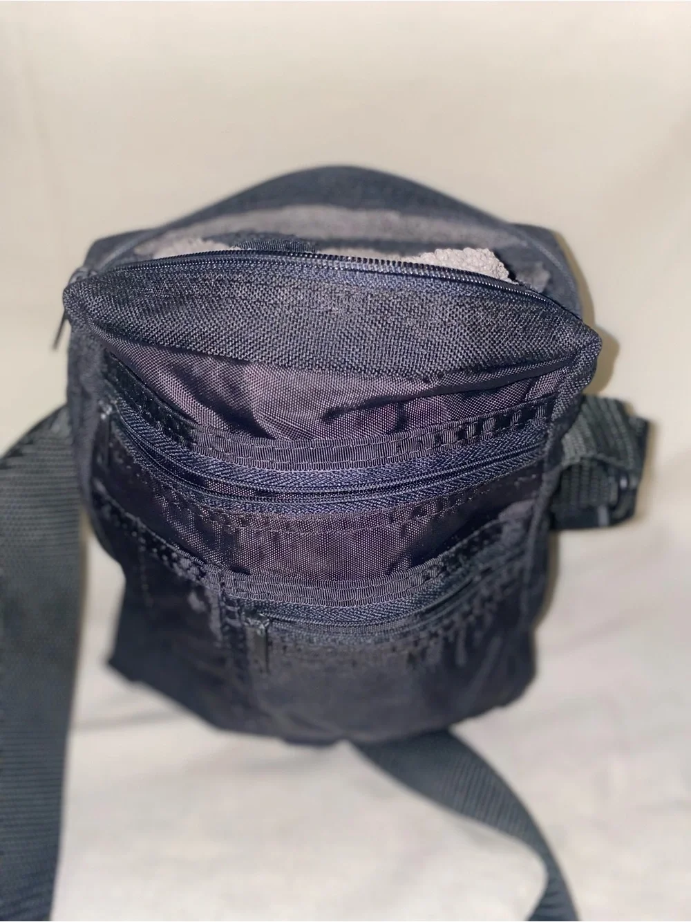 Black Crossbody Shoulder Bag for Men - Compact Everyday Carry